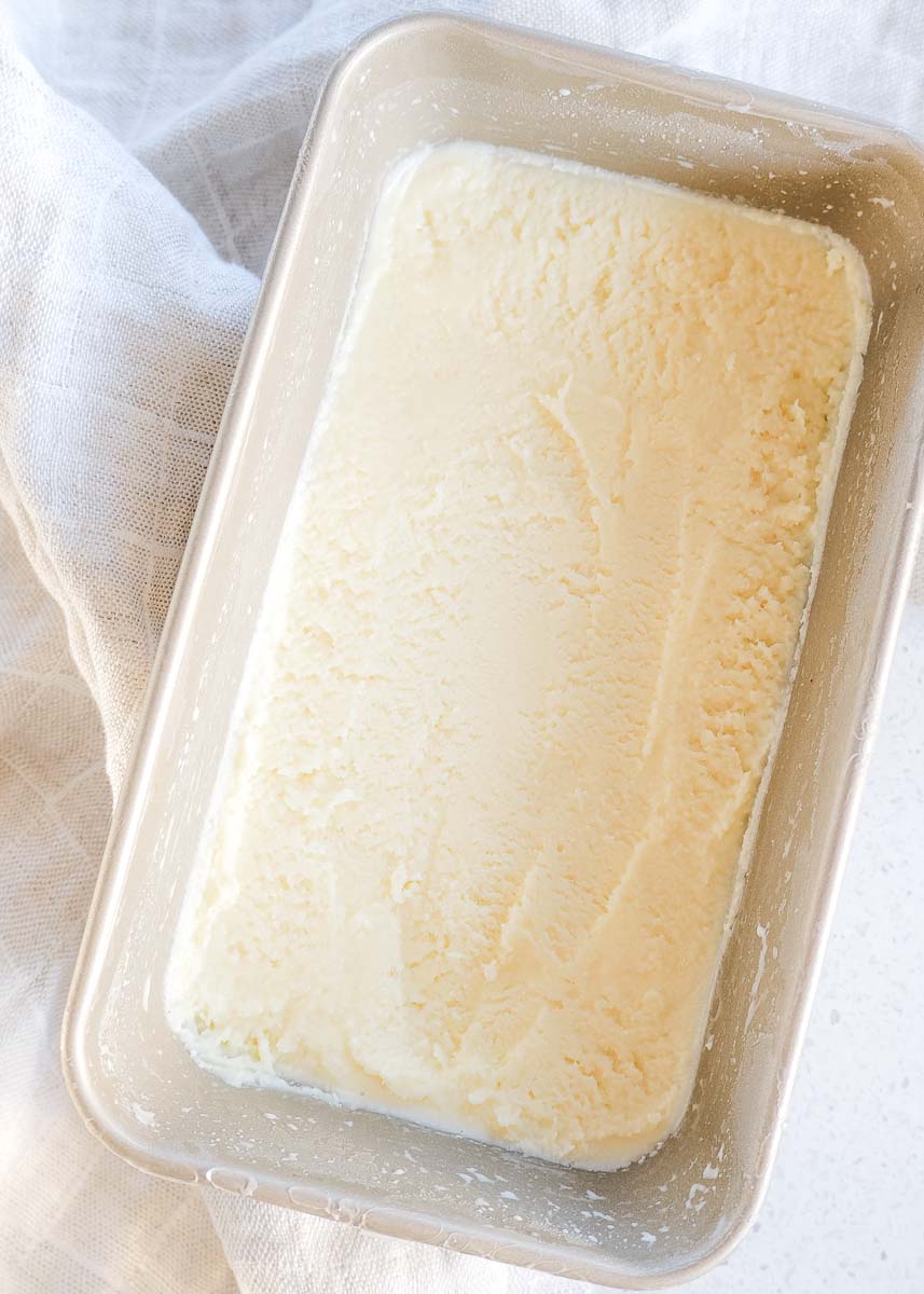 Tin of frozen rippled ice cream