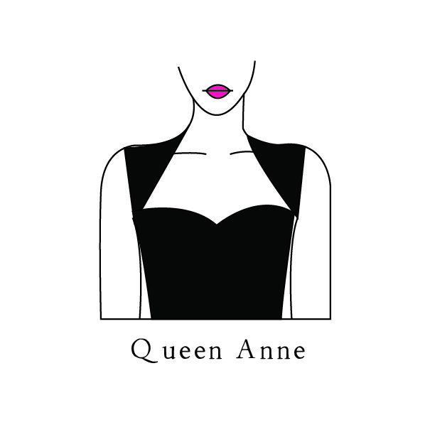 Queen Anne neckline illustration
