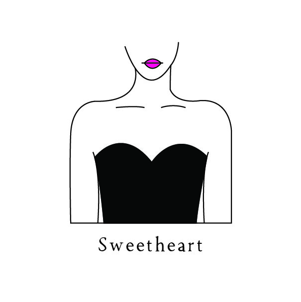 Sweetheart neckline illustration
