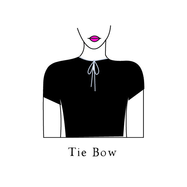 Tie bow neckline illustration