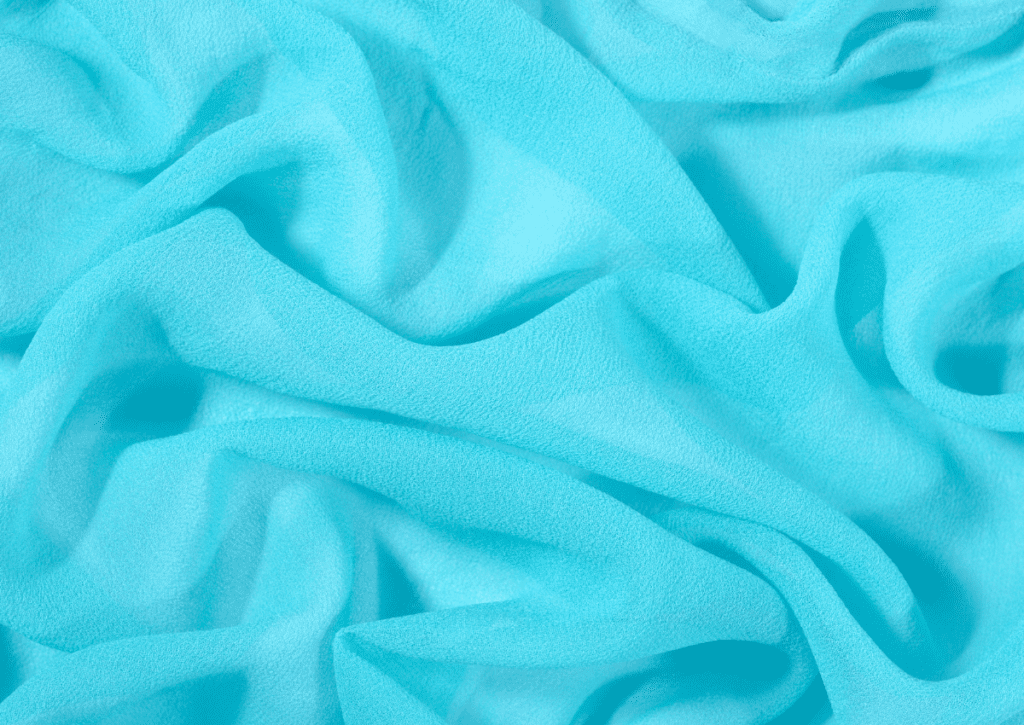 Close up of blue crepe fabric