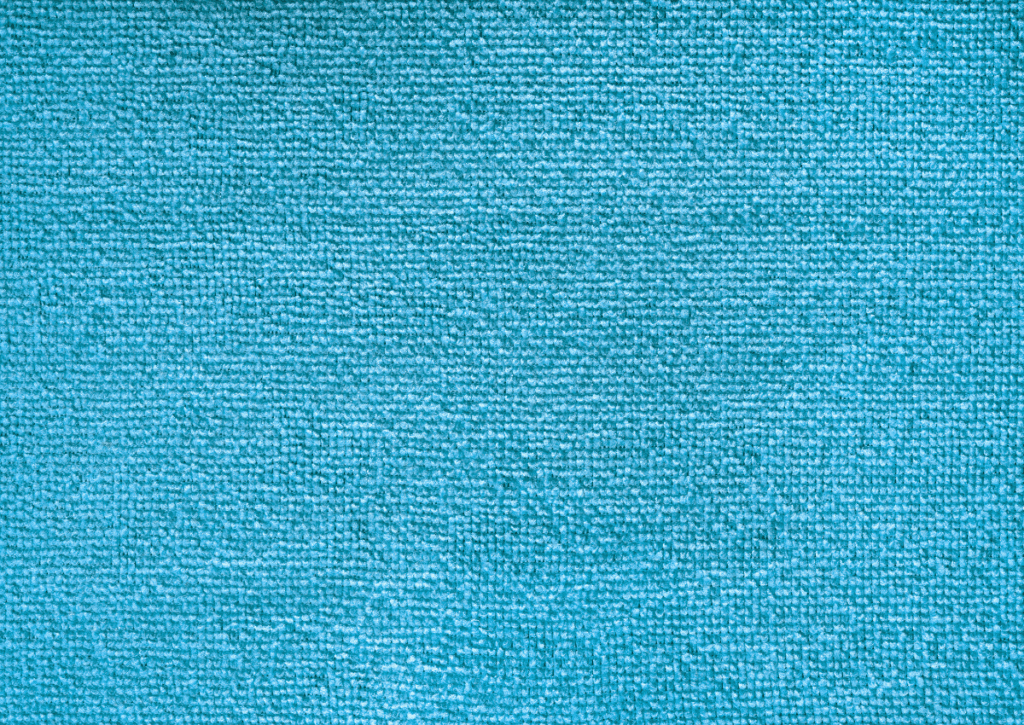 Close up of blue microfibre fabric