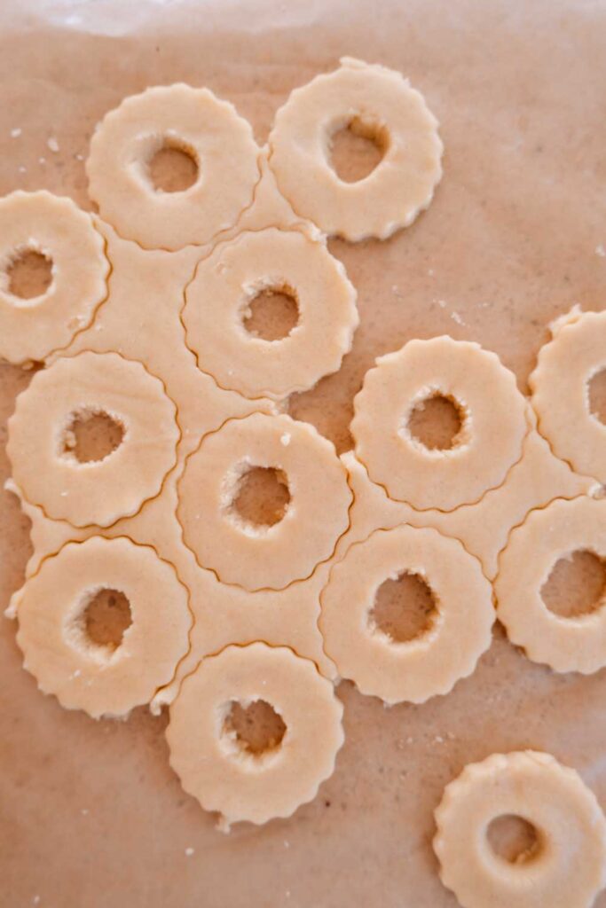 Cutting out centre of cookies