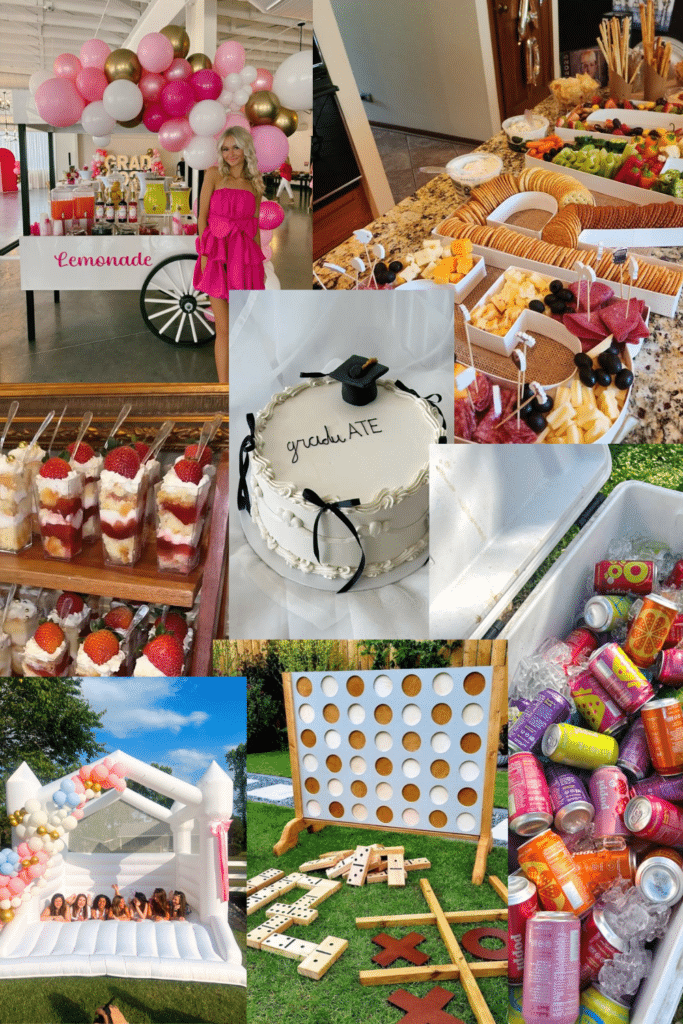 Looking for graduation party ideas that feel fresh and fun instead of the same old setup? This roundup covers everything from lemonade carts and donut walls to disposable camera stations and outdoor movie nights. Whether you are planning a backyard bash or a full venue celebration, there are ideas here for every style and budget. Save this for the grad party planning season!